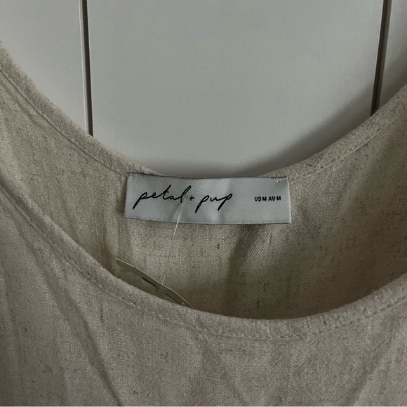 Petal & Pup Ayla Linen Jumpsuit Oatmeal - Picture 10 of 11